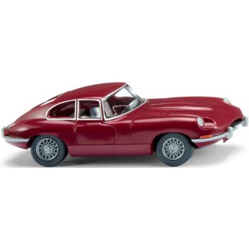 Jaguar E-Type Coupe mit Speichenfelgen, purpurrot, Baujahr 1961-1975