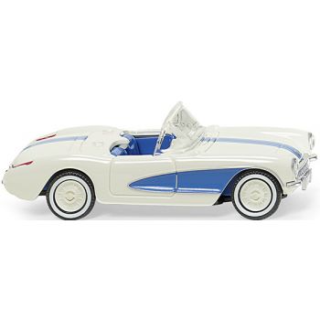 Chevrolet Corvette, perlweiß/himmelblau, US-Kultauto der Rock'n Roll-Ära, Baujahr 1953-56