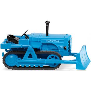 Hanomag K55 Raupenschlepper mit Räumschild, hellblau, Baujahr 1952-1960
