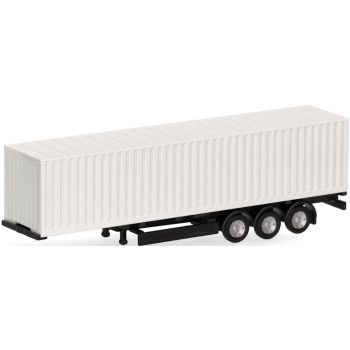 Teileservice Containerauflieger 40ft 3achs, weiß, 2 Stück, Spur N