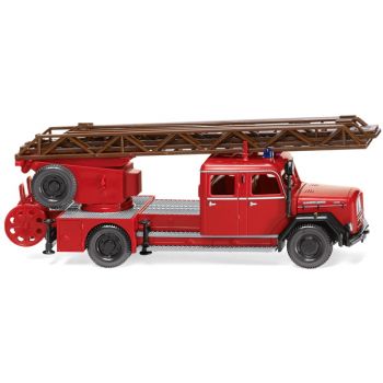 Magirus Eckhauber Doppelkabine - Feuerwehr Drehleiter DL 25h, rot, Baujahr 1962-65