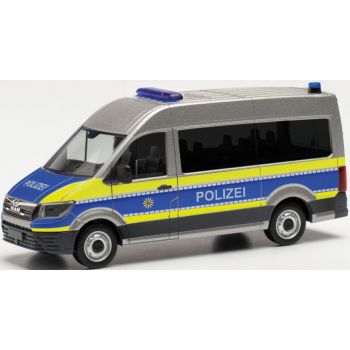 MAN TGE Bus HD, Polizei Baden-Württemberg, silber/blau mit leuchtgelbem Streifendesign