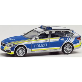 BMW 5er Touring, Autobahnpolizei Niedersachsen, silber/blau mit leuchtgelben Warnstreifen