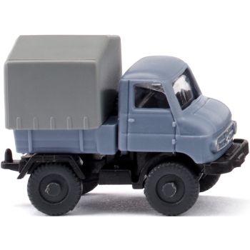 Unimog U 411 Pritsche/Plane, taubenblau, Baujahr 1956-1966, Spur N