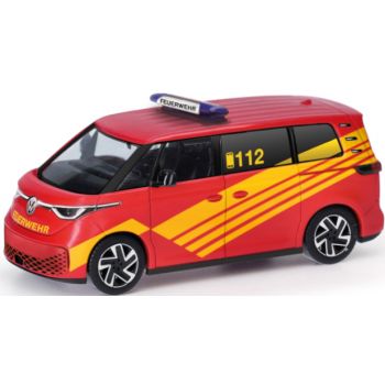 VW ID. Buzz, ELW - Feuerwehr, rot mit gelbem Streifendesign