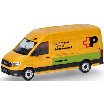 MAN eTGE Kasten Hochdach, Post Schweiz AG, Summend statt brummend. - Schweiz