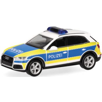 Audi Q5, Autobahnpolizei Niedersachsen, weiß mit blau/leuchtgelbem Farbdekor