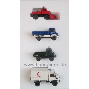 SET 50 Jahre Unimog 4 Unimog Modelle: POLIZEI - Feuerwehr - THW - Sanitätsdienst