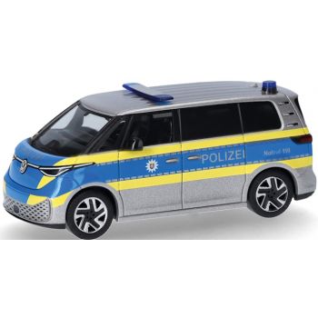 VW ID. Buzz People, Polizei Hessen - silber mit blau/leuchtgelbem Streifendesign