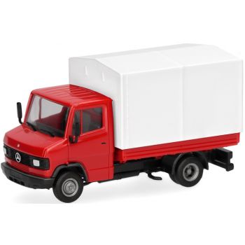 Mercedes-Benz T2 Pritsche/Plane, rot/weiß, Herpa Basic