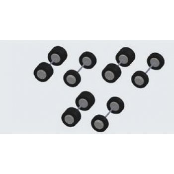 Radsätze Midibus mit Radkappen für 3 Busse, Durchmesser 9,8 mm