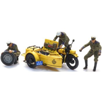 ANWB Pannenhilfe Motorrad mit Beiwagen und Figuren, Bausatz