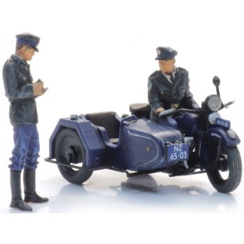 Rijkspolitie mit Beiwagen und 2 Polizisten, Polizei - Niederlande, Bausatz