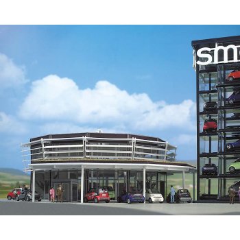 Smart Verkaufsgebäude, Bausatz, inklusive 1 Smart Roadster, Größe: 19,5 x 19,5 x 8,5 cm