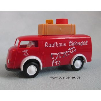 Matador 1400 Kastenwagen, Kaufhaus Kinderglück, mit Nikolausfigur als Fahrer, beladen mit Geschenken, Weihnachtsmodell 2008