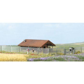 Maschendrahtzaun 95 cm mit Pfosten und Tor