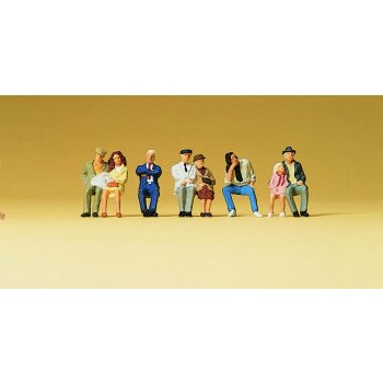 Sitzende Fahrgäste für Bus und Bahn