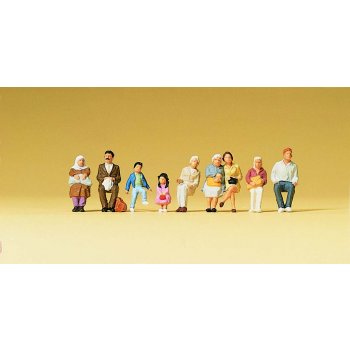 Sitzende Fahrgäste für Bus und Bahn