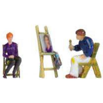 Maler mit Modell und Staffelei