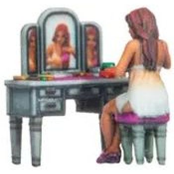 Frau am Schminktisch