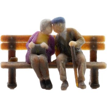 Senioren auf Bank, 3D-Master-Figur