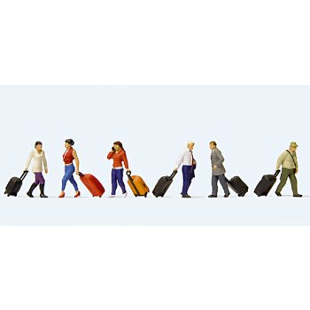 Gehende Reisende mit Trolleys