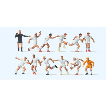 Fußballmannschaft, weiße Trikots und Hosen