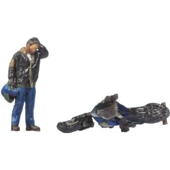 Moptorradunfall, im farbigen 3D-Druck