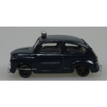Fiat 600 CARABINIERI, Polizei Italine, Metallmdell, (Lackstruktur insbesondere am Dach rissig strukturiert - nicht glatt !)