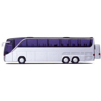 Setra S 416 HDH mit Skikoffer, ohne Werbung, blau
