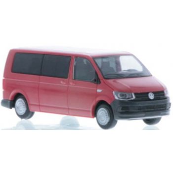 VW T6 Bus, langer Radstand, Flachdach, kirschrot