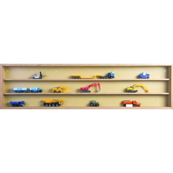 Vitrine mit Glastüren 104x27,5x7 cm, natur