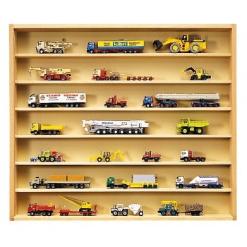 Vitrine mit Glastüren 71x61x7 cm, Holz hell