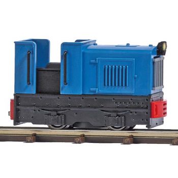 Diesellok Gmeinder 15/8 mit funktionierendem Scheinwerfer. Offene Ausführung. Achsfolge B. Länge: 35 mm.