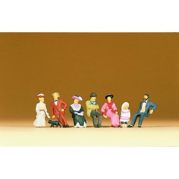 Sitzende Personen um 1900