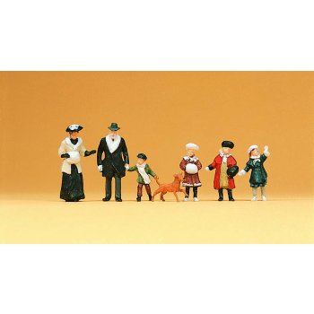 Winterliche Passanten um 1900