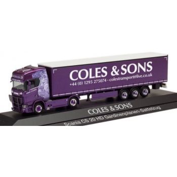 Scania CS 20 HD Gardinenplanen-Sattelzug, COLES & SON, England, PC