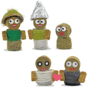 Strohballen-Figuren, lustige Herbstfiguren, Bausatz mit Zubehör