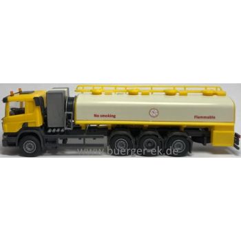 Scania Tank LKW, 4achsig, gelb/creme, mit Gelblicht