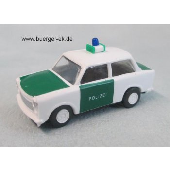 Trabant 601 POLIZEI weiß/grün mit Hella-Blaulichtbox