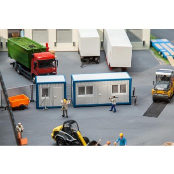 Bürocontainer-Set, Container 1 Größe: 7 x 2,8 x 3,3 cm, Container 2 Größe: 3,5 x 2,8 x 3,3 cm