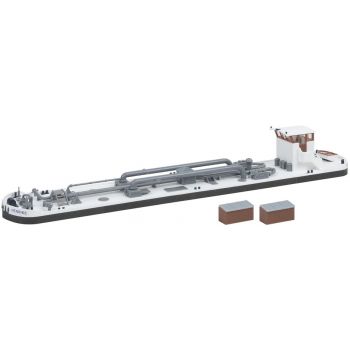 Tankschiff für die Binnenschifffahrt, Maße: 359 x 60 x 52 mm, Bausatz