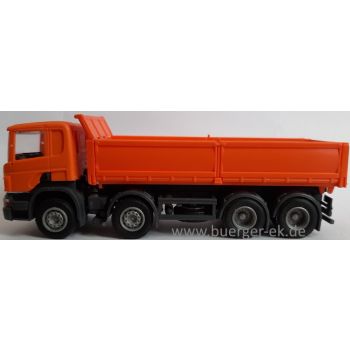 Scania Kipper LKW, 4-achsig, orange