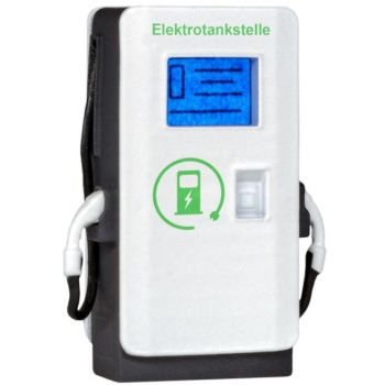 E-Ladesäule mit LED-Beleuchtung, Ladekabel abnehmbar, Länge 0,6 x Breite 1 x Höhe 2,4 cm