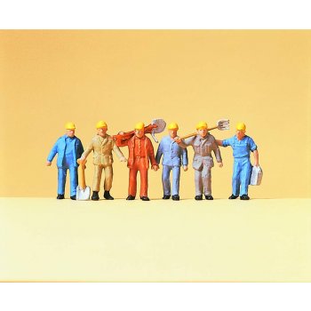 Gehende Gleisbauarbeiter