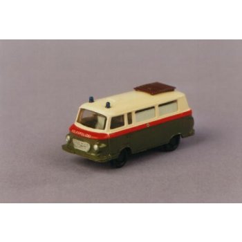 Barkas B1000 mit Dachträger, VOLKSPOLIZEI, oliv/creme mit rotem Dekorstreifen