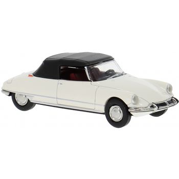 Citroen DS 19 Cabriolet geschlossen, weiß mit schwarzem Verdeck, Baujahr 1963