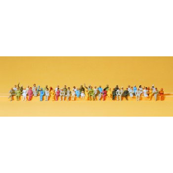 Sitzende Reisende 48 Figuren