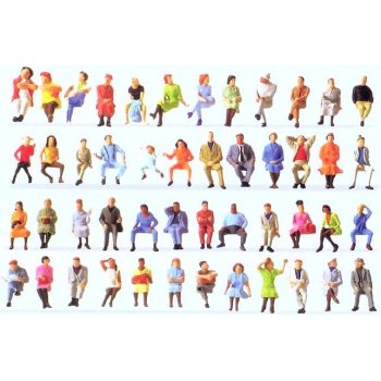 Sitzende Reisende, 48 Figuren