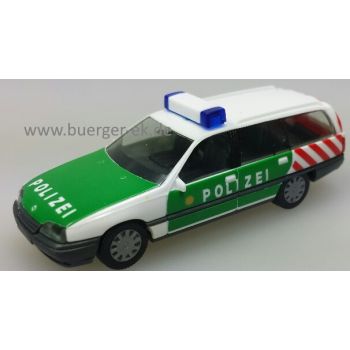 Opel Omega Caravan der AUTOBAHNPOLIZEI  mit weißem RTK 6 Blaulichtbalken mit Aufschrift 